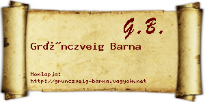 Grünczveig Barna névjegykártya